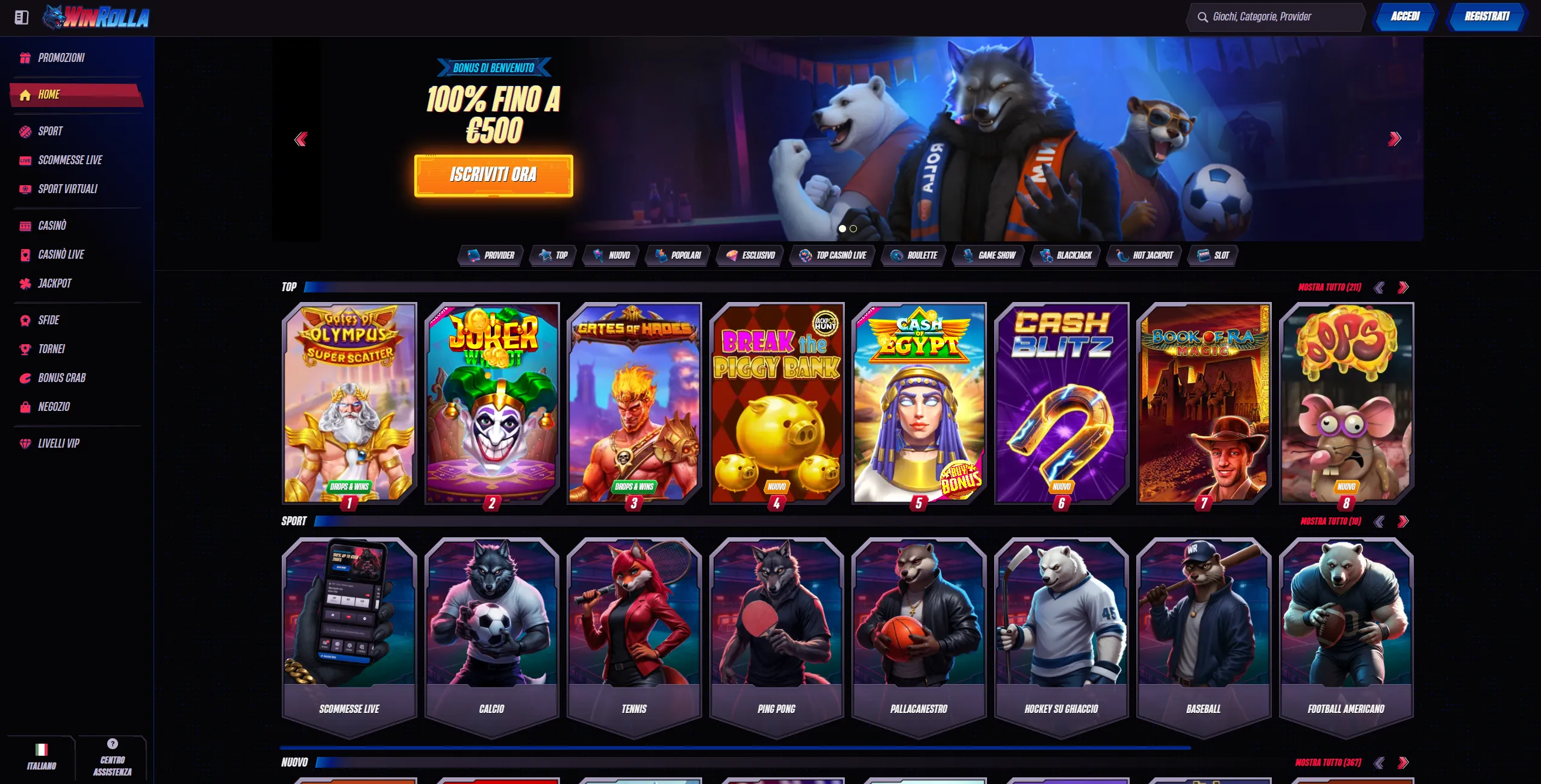 Banner WinRolla Casinò e Scommesse